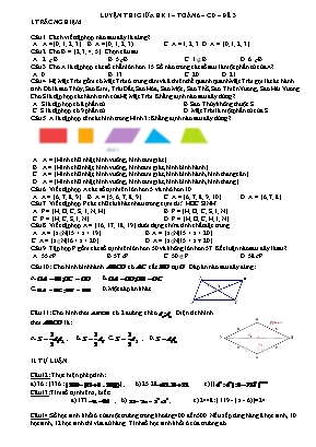 Luyện thi giữa kỳ I môn Toán 6 sách Cánh Diều - Đề 3
